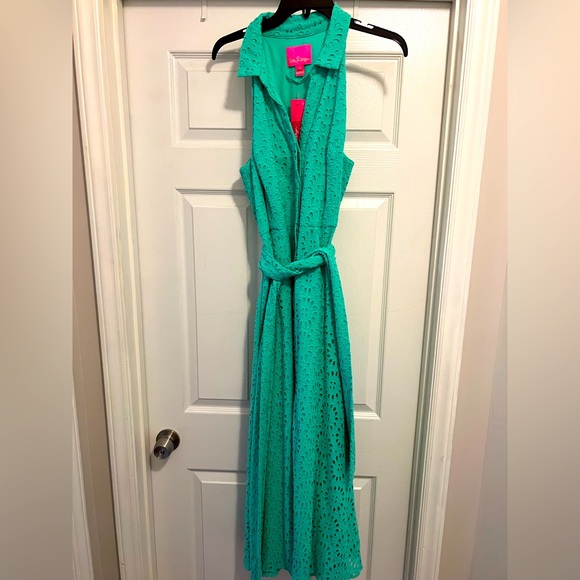 Lilly Pulitzer Dresses Nwt Lilly Pulitzer Green Eyelet Maxi